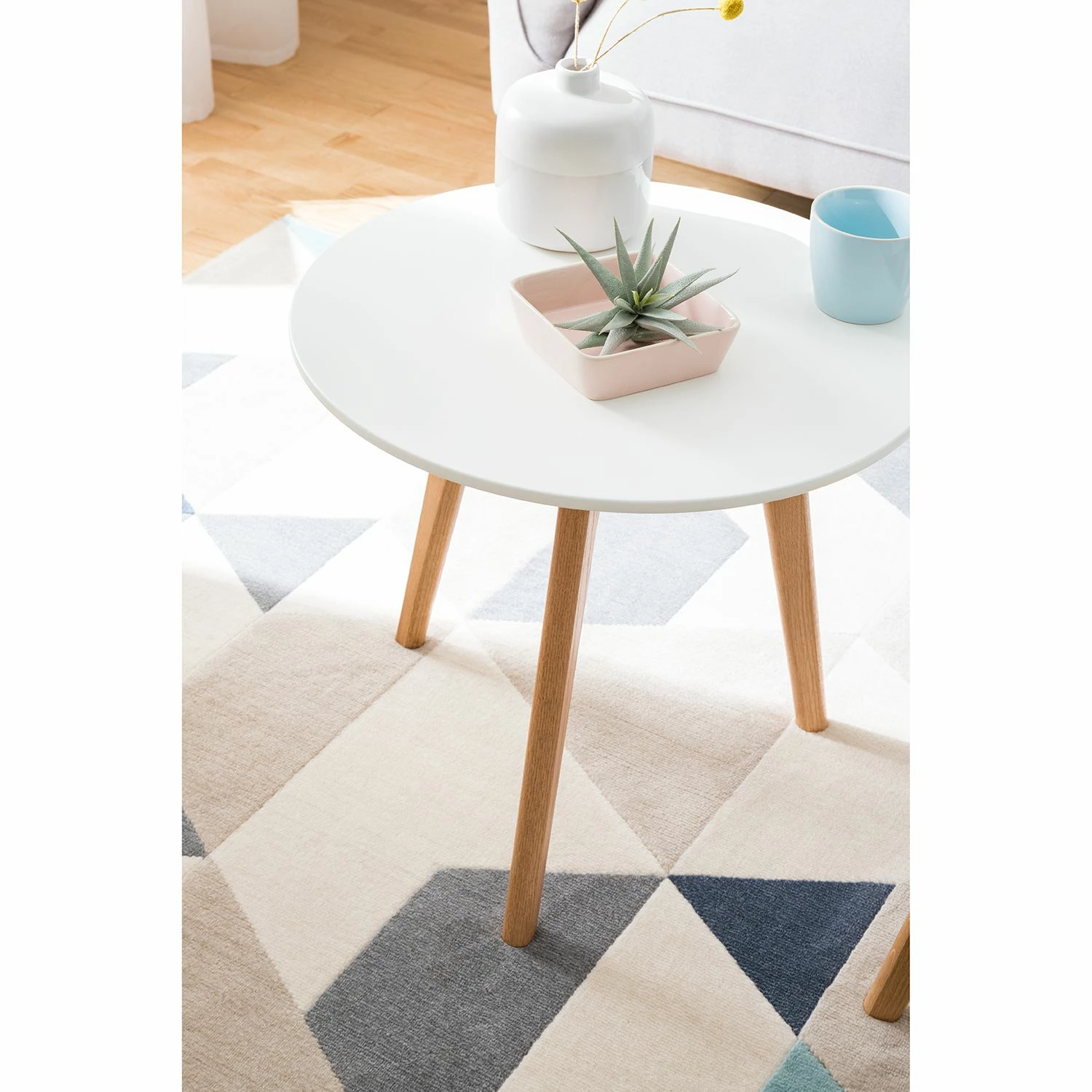 Mørteens Beistelltisch-Set Nilla I (2-teilig) - Eiche teilmassiv - Matt Weiß 4 Mørteens Beistelltisch-Set Nilla I (2-teilig) - Eiche teilmassiv - Matt Weiß – Bild 4