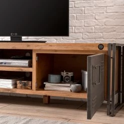 Ars manufacti TV-Lowboard Manchester II - Akazie massiv / Metall - Akazie / Anthrazit -WOHNZIMMERMÖBEL Verkäufe 1000008809 200430 15154200003 DETAILS P000000001000008809