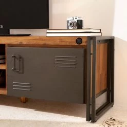 Ars manufacti TV-Lowboard Manchester II - Akazie massiv / Metall - Akazie / Anthrazit -WOHNZIMMERMÖBEL Verkäufe 1000008809 220630 021 MOOD DETAILS P000000001000008809 mood