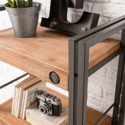 Ars manufacti Regal Manchester IV - Akazie massiv / Metall - Akazie / Anthrazit -WOHNZIMMERMÖBEL Verkäufe 1000008842 200430 15154600008 DETAILS P000000001000008842