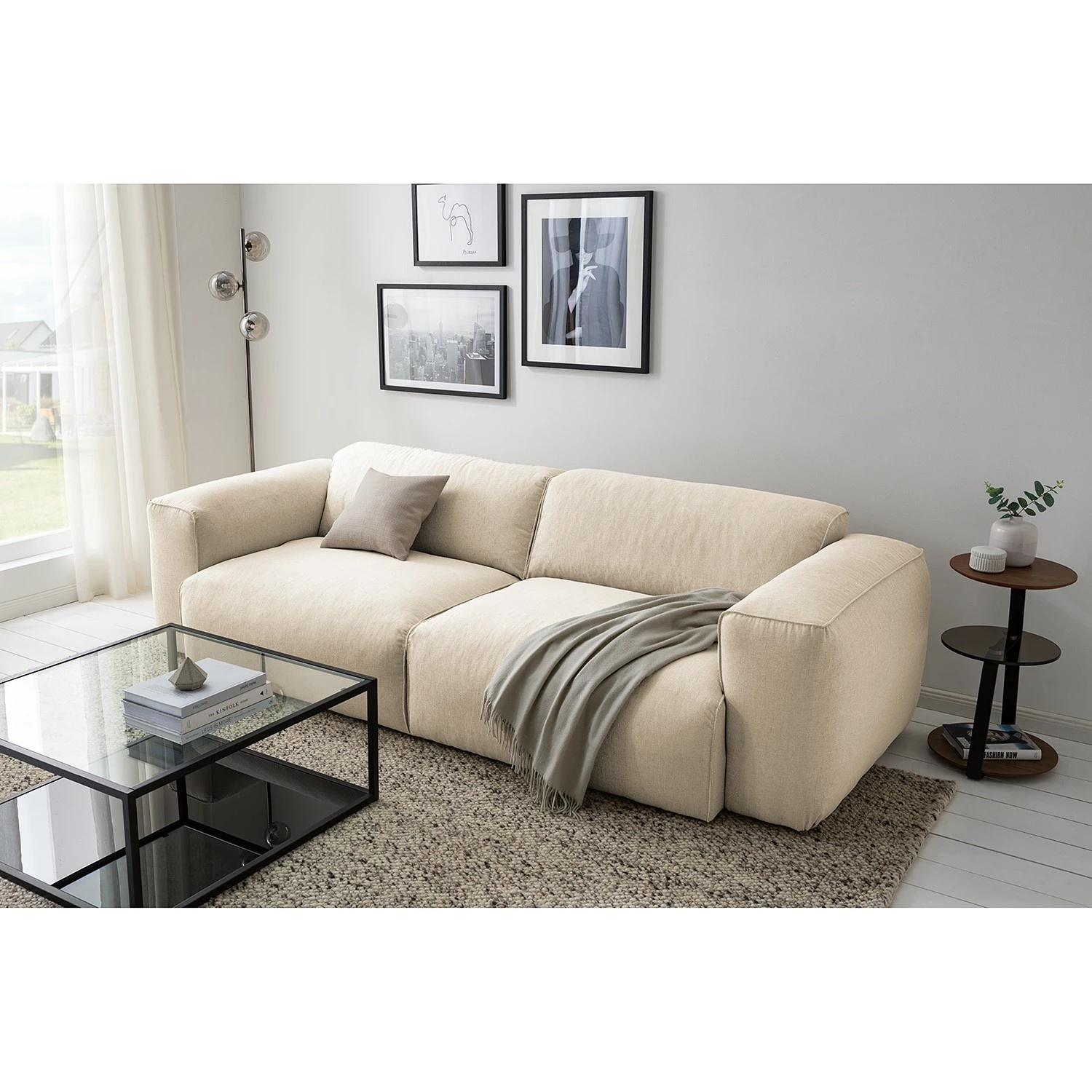 Studio Copenhagen 3-Sitzer Sofa HUDSON - Webstoff Saia: Beige 2 Studio Copenhagen 3-Sitzer Sofa HUDSON - Webstoff Saia: Beige – Bild 2