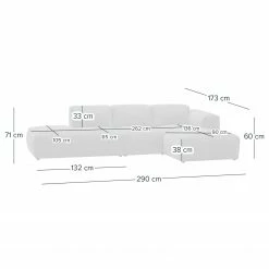 Studio Copenhagen Ecksofa HUDSON mit Chaiselongue - Echtleder Neka: Grau - Longchair davorstehend links -WOHNZIMMERMÖBEL Verkäufe 1000010080 220909 500 SKETCH DETAILS P000000001000010080 sketch