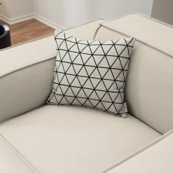 Sessel Kinx Webstoff - Webstoff Osta: Altweiß -WOHNZIMMERMÖBEL Verkäufe 1000011627 220613 040 DETAILS P000000001000011627