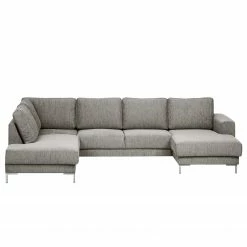 Fredriks Wohnlandschaft Summer Webstoff - Webstoff Madu: Hellgrau - Longchair davorstehend rechts / Ottomane links -WOHNZIMMERMÖBEL Verkäufe 1000012449 200623 11300300048 DETAILS P000000001000012449