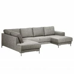 Fredriks Wohnlandschaft Summer Webstoff - Webstoff Madu: Hellgrau - Longchair davorstehend rechts / Ottomane links -WOHNZIMMERMÖBEL Verkäufe 1000012449 200623 11300300052 DETAILS P000000001000012449