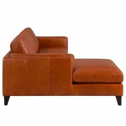 Ars Natura Ecksofa Clonee - Echtleder - Rehbraun - Longchair davorstehend links -WOHNZIMMERMÖBEL Verkäufe 1000015039 210902 06235400015 DETAILS P000000001000015039