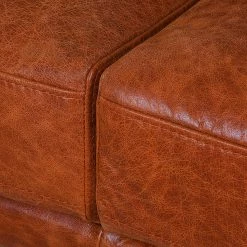 Ars manufacti Ecksofa Horley Echtleder - Vintage Cognac - Longchair davorstehend rechts -WOHNZIMMERMÖBEL Verkäufe 1000015360 200616 19121700025 DETAILS P000000001000015360