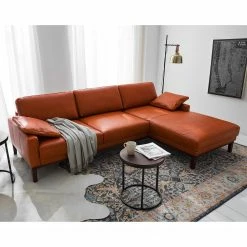 Ars manufacti Ecksofa Horley Echtleder - Vintage Cognac - Longchair davorstehend rechts -WOHNZIMMERMÖBEL Verkäufe 1000015360 201127 16483600076 MOOD DETAILS P000000001000015360 mood
