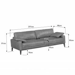 Ars manufacti Sofa Horley (3-Sitzer) Echtleder - Vintage Cognac -WOHNZIMMERMÖBEL Verkäufe 1000015364 201104 12112000004 SKETCH DETAILS P000000001000015364 sketch