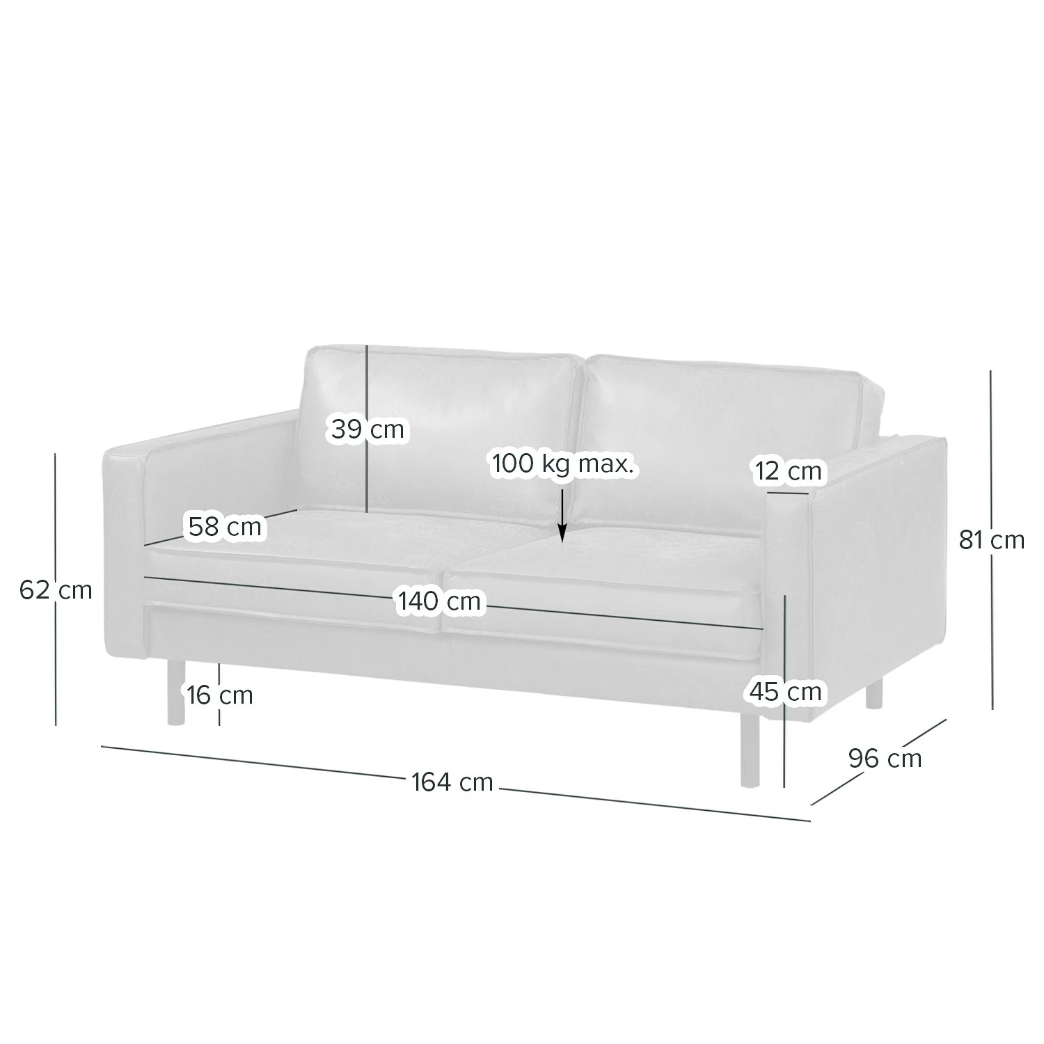 Ars manufacti 2-Sitzer Sofa FORT DODGE - Antiklederlook - Microfaser Yaka: Cognac 12 Ars manufacti 2-Sitzer Sofa FORT DODGE - Antiklederlook - Microfaser Yaka: Cognac – Bild 12