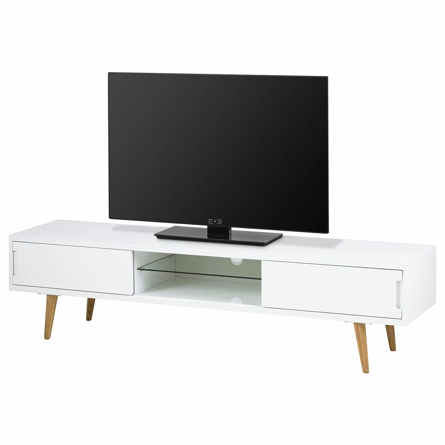 Mørteens TV-Lowboard Roskilde - Esche teilmassiv - Weiß 1 Mørteens TV-Lowboard Roskilde - Esche teilmassiv - Weiß