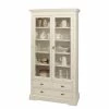 Montreux Vitrinenschrank Siena - Ayous teilmassiv - Antikweiß