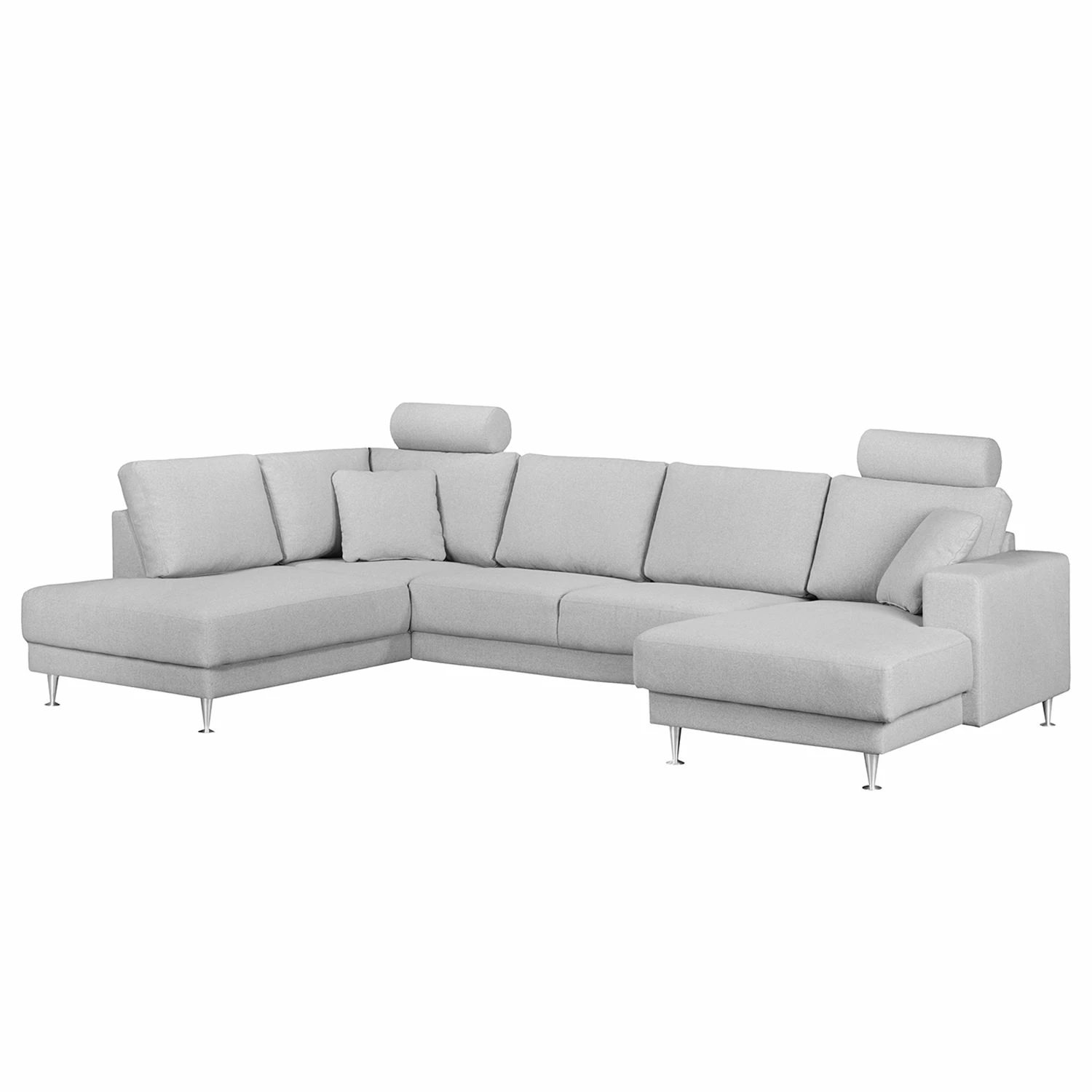 Fredriks Wohnlandschaft Arietta I Webstoff - Platingrau - Longchair davorstehend rechts / Ottomane links 1 Fredriks Wohnlandschaft Arietta I Webstoff - Platingrau - Longchair davorstehend rechts / Ottomane links