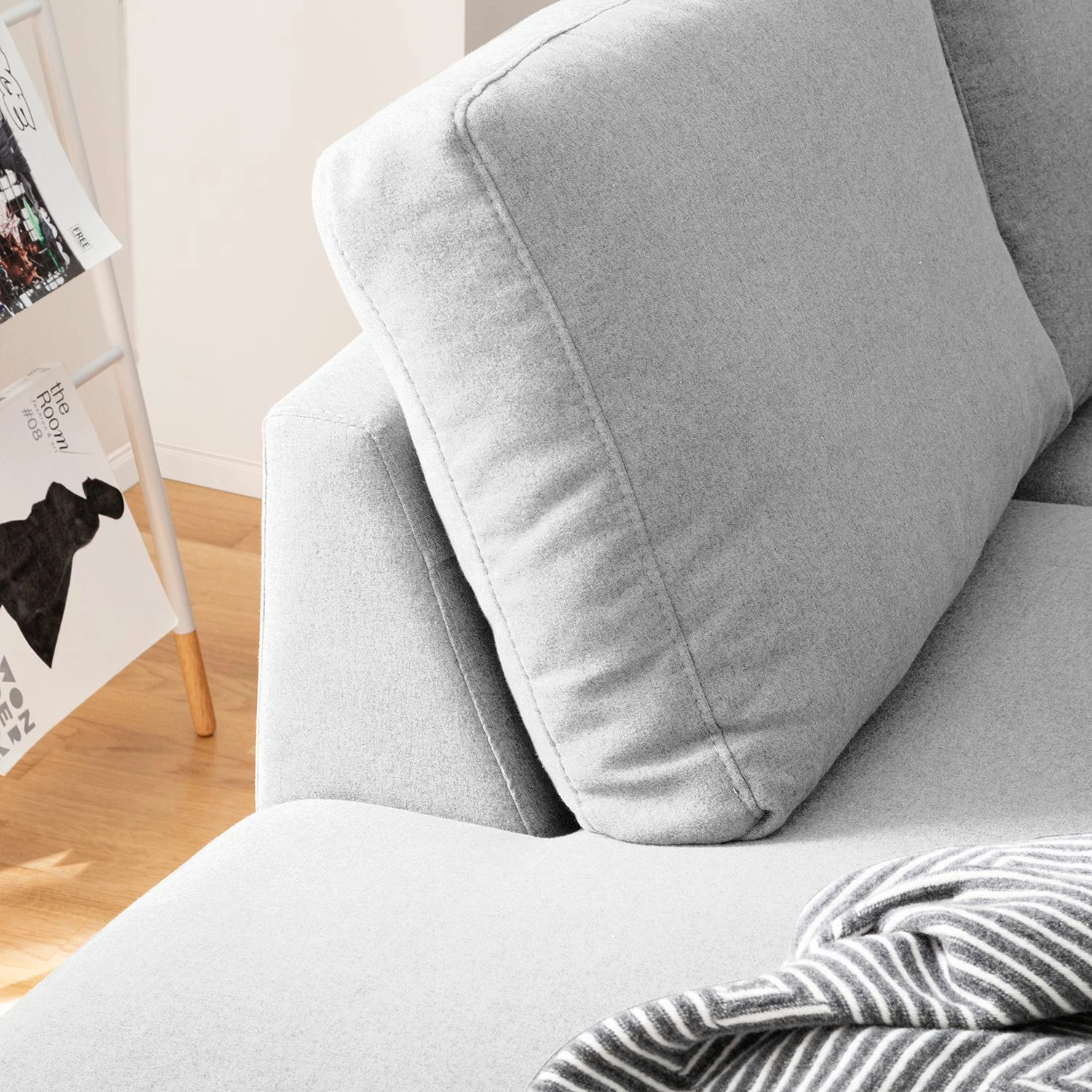 Fredriks Wohnlandschaft Arietta I Webstoff - Platingrau - Longchair davorstehend rechts / Ottomane links 20 Fredriks Wohnlandschaft Arietta I Webstoff - Platingrau - Longchair davorstehend rechts / Ottomane links – Bild 20