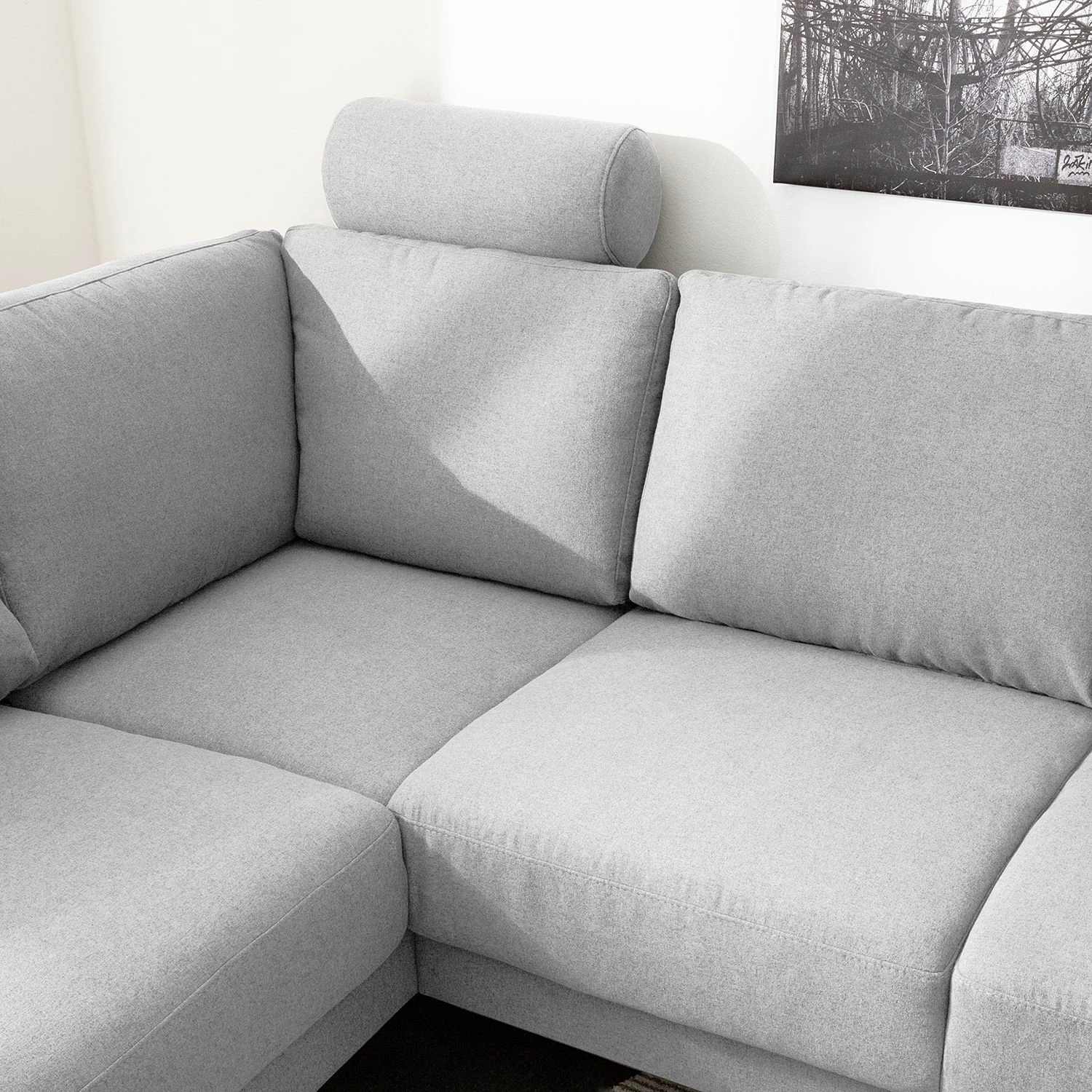 Fredriks Wohnlandschaft Arietta I Webstoff - Platingrau - Longchair davorstehend rechts / Ottomane links 21 Fredriks Wohnlandschaft Arietta I Webstoff - Platingrau - Longchair davorstehend rechts / Ottomane links – Bild 21