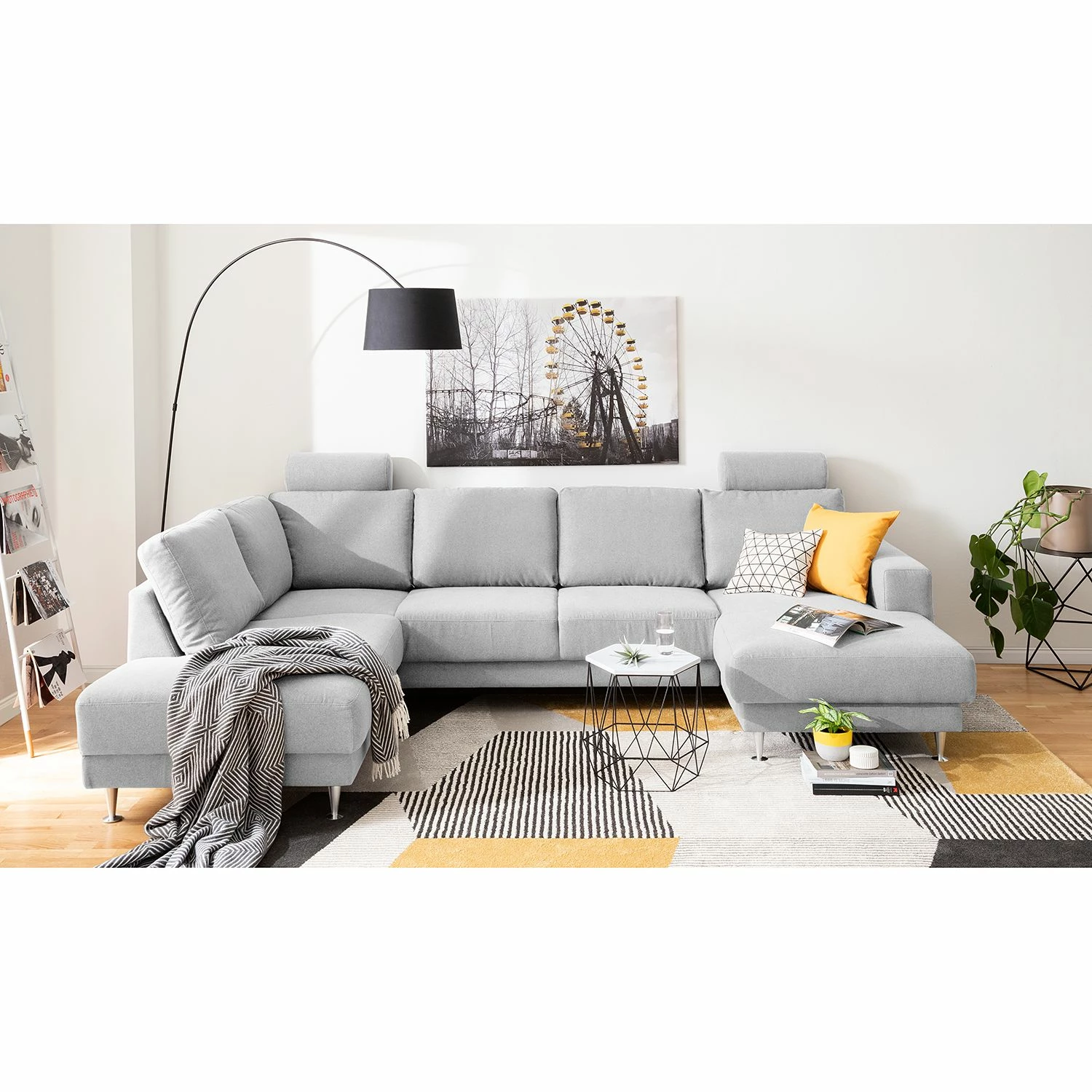 Fredriks Wohnlandschaft Arietta I Webstoff - Platingrau - Longchair davorstehend rechts / Ottomane links 3 Fredriks Wohnlandschaft Arietta I Webstoff - Platingrau - Longchair davorstehend rechts / Ottomane links – Bild 3