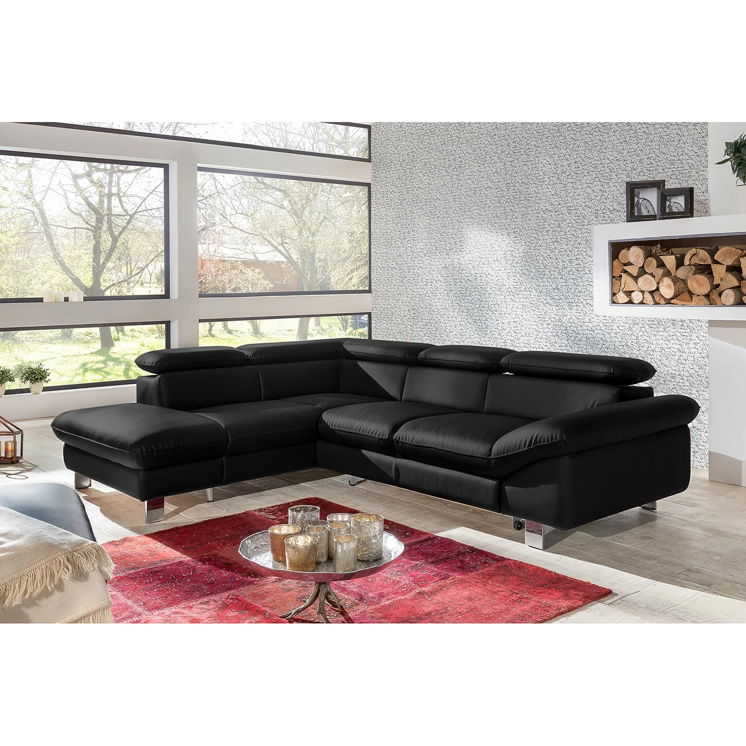 Cotta Ecksofa Waiho II Echtleder - Schwarz - Longchair davorstehend links - Mit Schlaffunktion 2 Cotta Ecksofa Waiho II Echtleder - Schwarz - Longchair davorstehend links - Mit Schlaffunktion – Bild 2