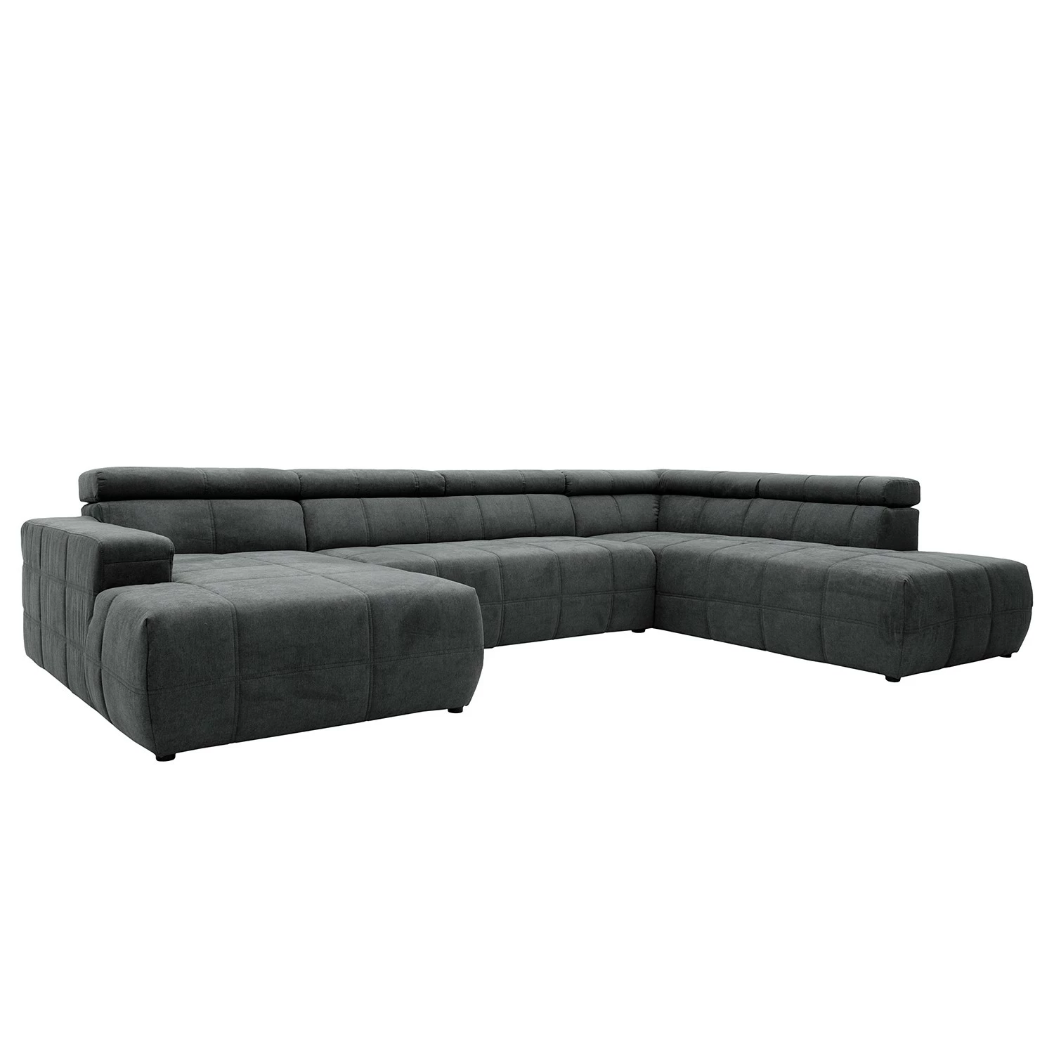 Fredriks Wohnlandschaft Freetown - Microfaser - Dunkelgrau - Longchair davorstehend links / Ottomane rechts 1 Fredriks Wohnlandschaft Freetown - Microfaser - Dunkelgrau - Longchair davorstehend links / Ottomane rechts