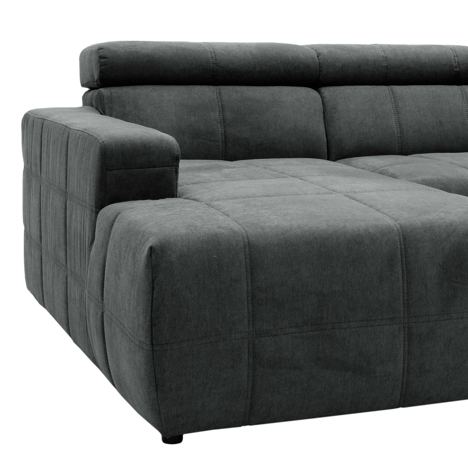 Fredriks Wohnlandschaft Freetown - Microfaser - Dunkelgrau - Longchair davorstehend links / Ottomane rechts 12 Fredriks Wohnlandschaft Freetown - Microfaser - Dunkelgrau - Longchair davorstehend links / Ottomane rechts – Bild 12