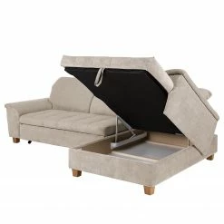 Ars Natura Ecksofa Charlo Microfaser - Cappuccino - Longchair davorstehend rechts - Mit Schlaffunktion -WOHNZIMMERMÖBEL Verkäufe 1000029556 220802 140 DETAILS P000000001000029556