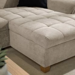 Ars Natura Ecksofa Charlo Microfaser - Cappuccino - Longchair davorstehend rechts - Mit Schlaffunktion -WOHNZIMMERMÖBEL Verkäufe 1000029556 220802 180 DETAILS P000000001000029556