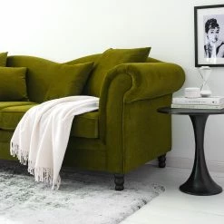 Jack & Alice Sofa York (3-Sitzer) Samt - Stoff Chepi: Olivgrün -WOHNZIMMERMÖBEL Verkäufe 1000031012 201127 16485000143 DETAILS P000000001000031012