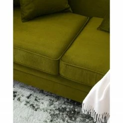 Jack & Alice Sofa York (3-Sitzer) Samt - Stoff Chepi: Olivgrün -WOHNZIMMERMÖBEL Verkäufe 1000031012 201127 16485000144 DETAILS P000000001000031012