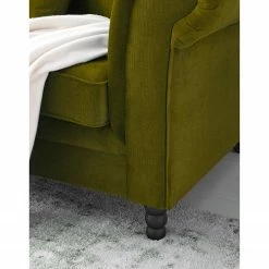 Jack & Alice Sofa York (3-Sitzer) Samt - Stoff Chepi: Olivgrün -WOHNZIMMERMÖBEL Verkäufe 1000031012 201127 16485100146 DETAILS P000000001000031012