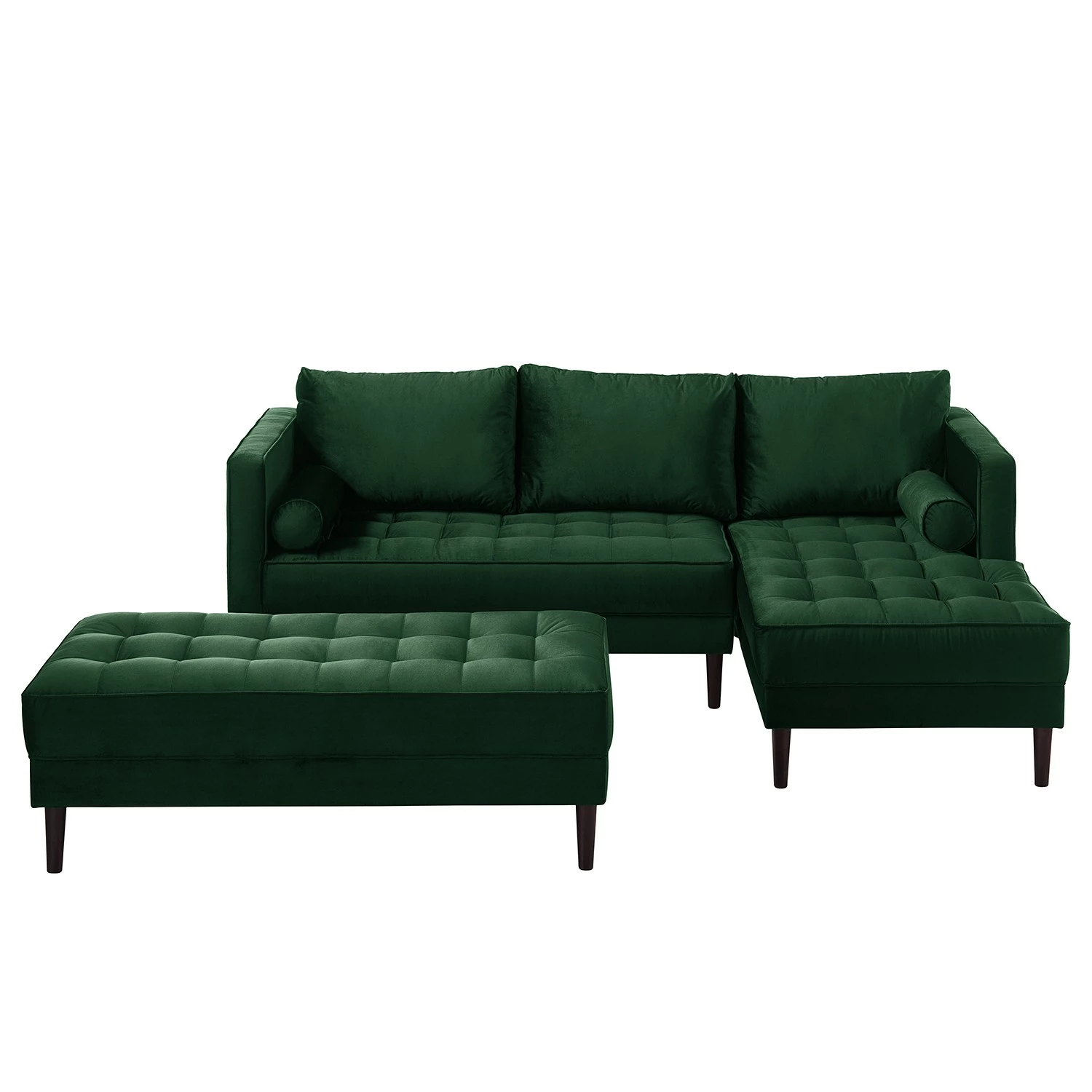 Eva Padberg Collection Ecksofa LAONA - Samt Pauno: Dunkelgrün - Longchair davorstehend rechts - Mit Hocker 6 Eva Padberg Collection Ecksofa LAONA - Samt Pauno: Dunkelgrün - Longchair davorstehend rechts - Mit Hocker – Bild 6