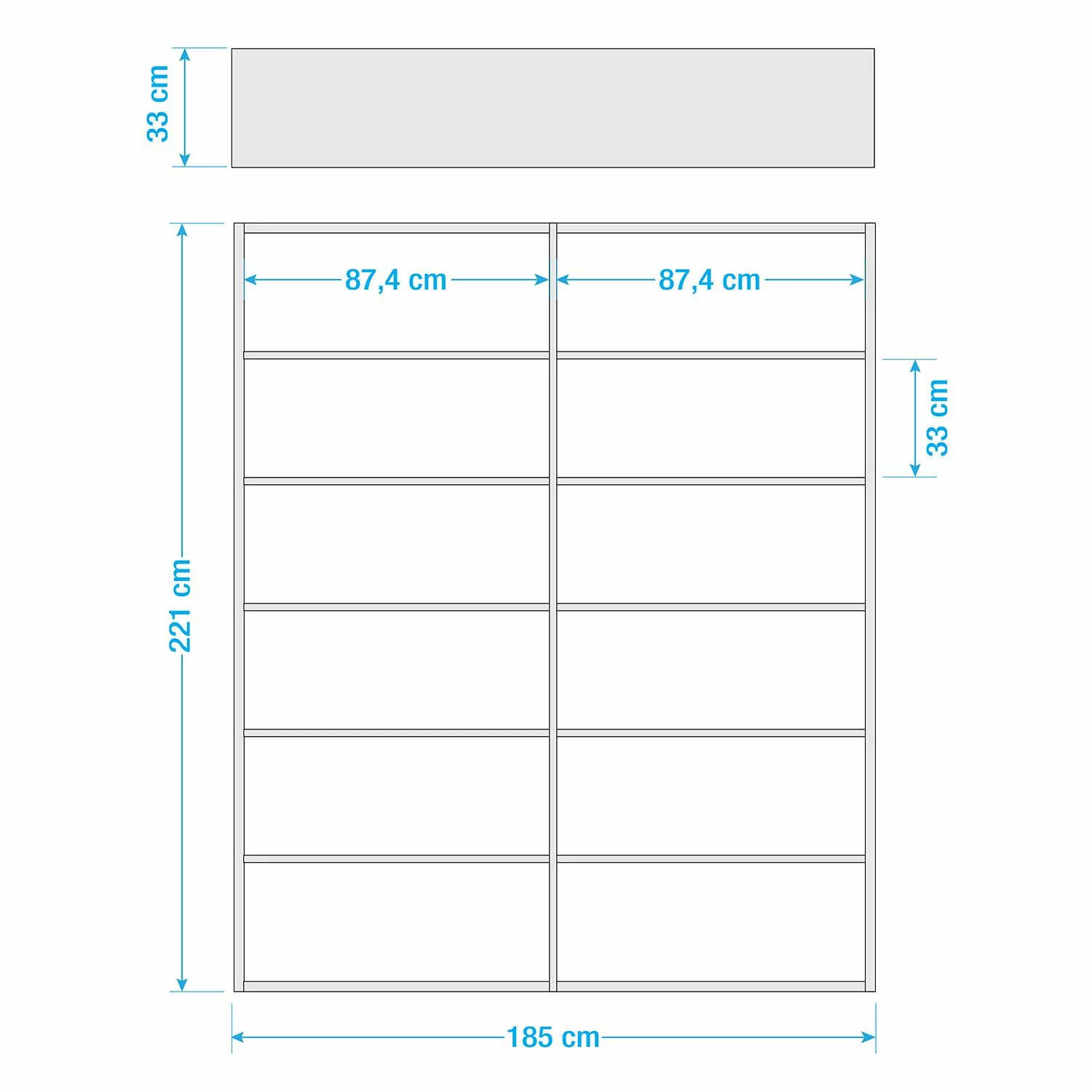 Loftscape Bücherregal Empire - Eiche Schwarzbraun Dekor - Höhe: 221 cm - Breite: 185 cm 6 Loftscape Bücherregal Empire - Eiche Schwarzbraun Dekor - Höhe: 221 cm - Breite: 185 cm – Bild 6