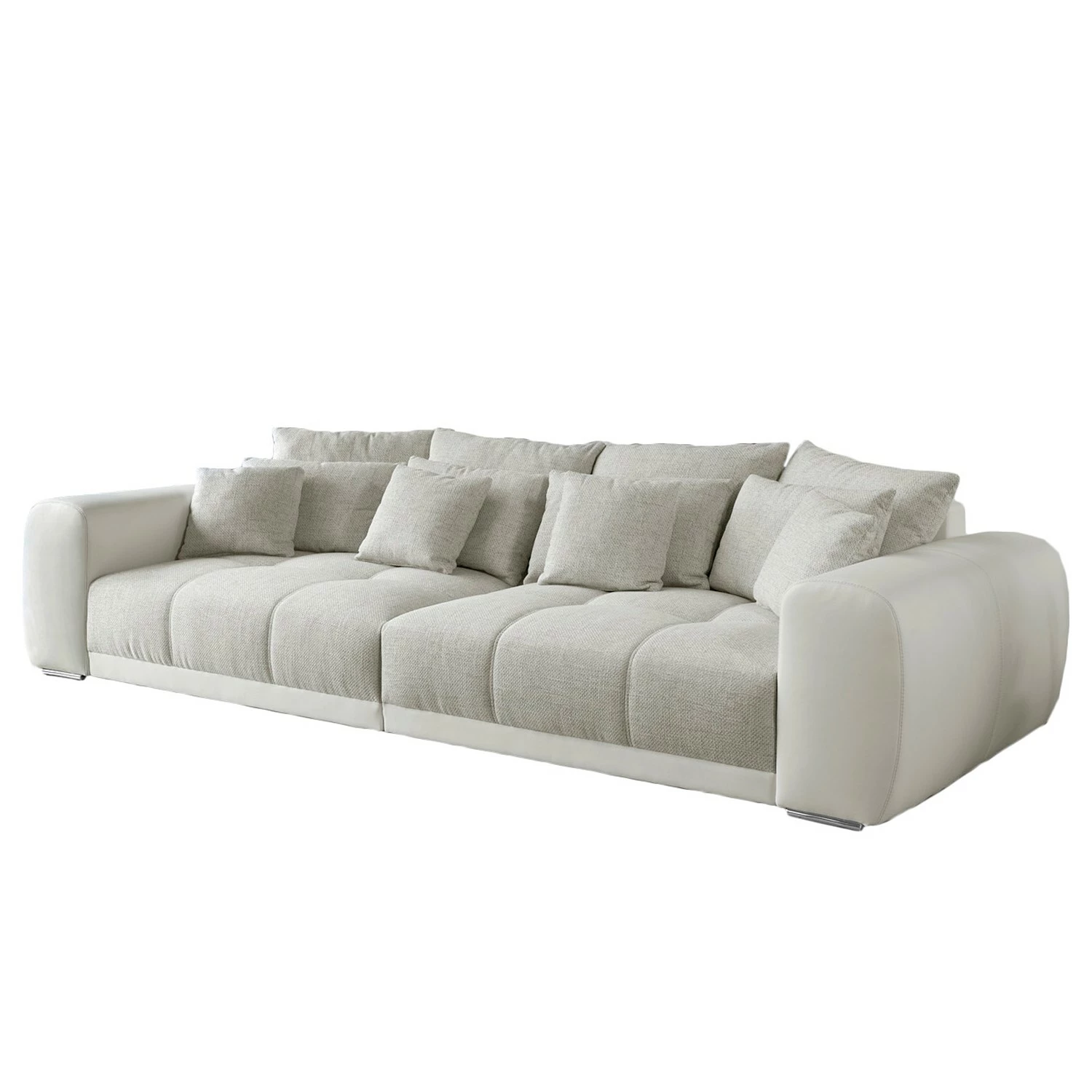 Loftscape Bigsofa Pesaro Kunstleder / Webstoff - Weiß / Beige 1 Loftscape Bigsofa Pesaro Kunstleder / Webstoff - Weiß / Beige