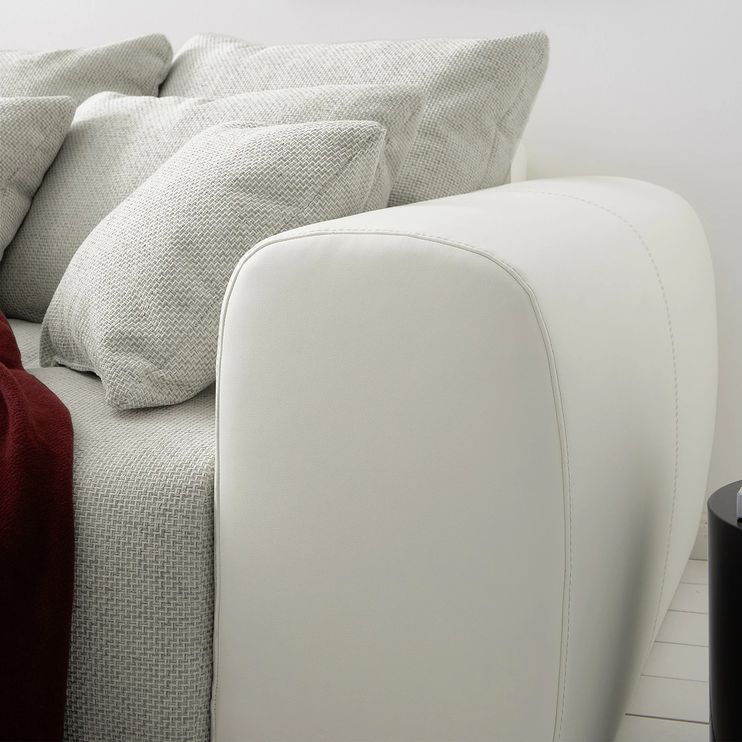 Loftscape Bigsofa Pesaro Kunstleder / Webstoff - Weiß / Beige 6 Loftscape Bigsofa Pesaro Kunstleder / Webstoff - Weiß / Beige – Bild 6