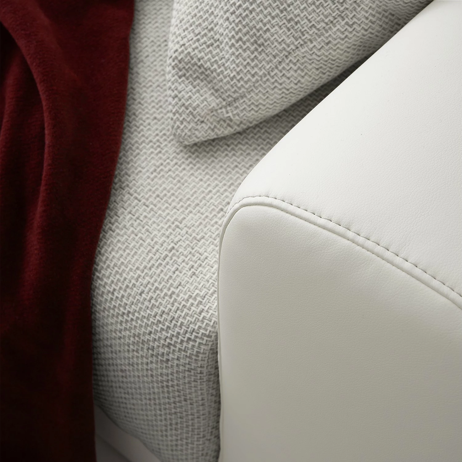 Loftscape Bigsofa Pesaro Kunstleder / Webstoff - Weiß / Beige 7 Loftscape Bigsofa Pesaro Kunstleder / Webstoff - Weiß / Beige – Bild 7