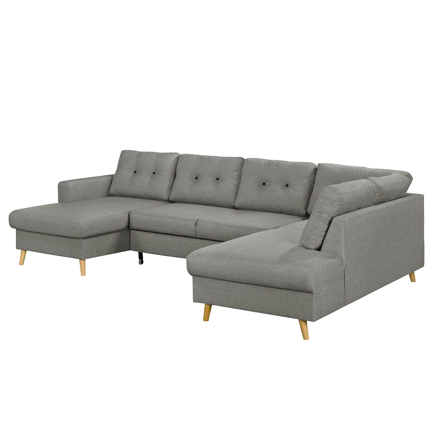 Mørteens Wohnlandschaft Sola Flachgewebe - Grau - Longchair davorstehend links / Ottomane rechts - Mit Schlaffunktion 10 Mørteens Wohnlandschaft Sola Flachgewebe - Grau - Longchair davorstehend links / Ottomane rechts - Mit Schlaffunktion – Bild 10