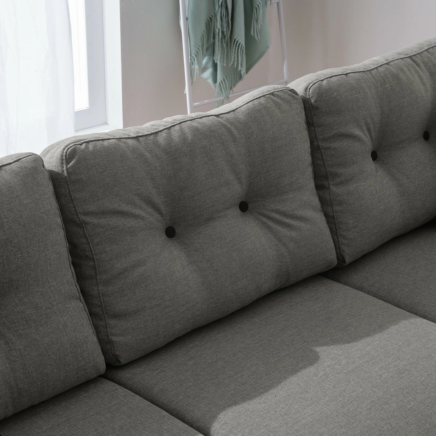 Mørteens Ecksofa Sola Flachgewebe - Grau - Longchair davorstehend rechts - Mit Schlaffunktion 12 Mørteens Ecksofa Sola Flachgewebe - Grau - Longchair davorstehend rechts - Mit Schlaffunktion – Bild 12