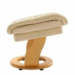 Modoform Relaxsessel Grunewald (mit Hocker) - Echtleder / Kunstleder - Creme - Hellbraun -WOHNZIMMERMÖBEL Verkäufe 1000063745 200204 16101200010 DETAILS P000000001000063745