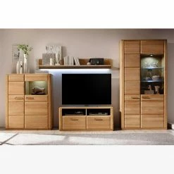 Naturoo Wohnwand Structura V (4-teilig) - Eiche Bianco teilmassiv