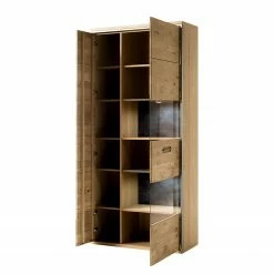Ars Natura Vitrinenschrank Lopburi - Eiche Bianco teilmassiv - Eiche Bianco / Schiefer -WOHNZIMMERMÖBEL Verkäufe 1000064082 200811 13520900289 DETAILS P000000001000064082