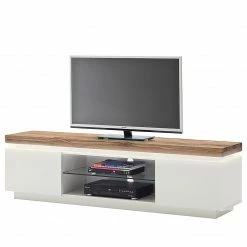 Fredriks TV-Lowboard Roble I (inkl. Beleuchtung) - Eiche / Matt Weiß