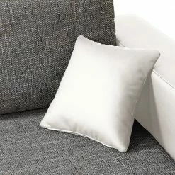 Fredriks Ecksofa Dublin II - (mit Schlaffunktion / beidseitig montierbar) - Kunstleder/Strukturstoff - Weiß / Grau -WOHNZIMMERMÖBEL Verkäufe 1000073164 210614 18404200600 DETAILS P000000001000073164