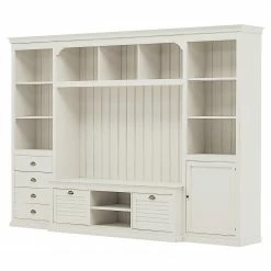 Ridgevalley TV-Wand Sollerön II - Pinie Weiß / Messing