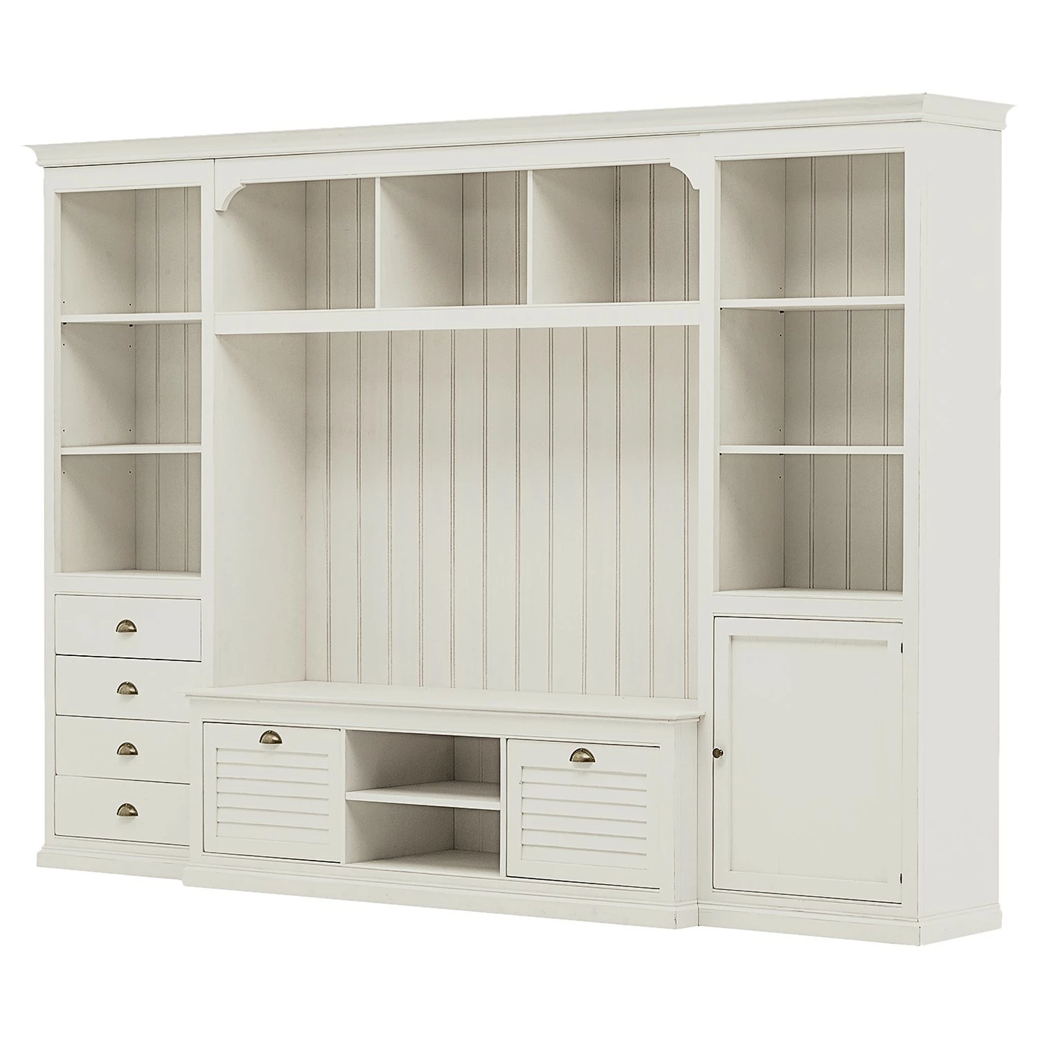 Ridgevalley TV-Wand Sollerön II - Pinie Weiß / Messing 1 Ridgevalley TV-Wand Sollerön II - Pinie Weiß / Messing