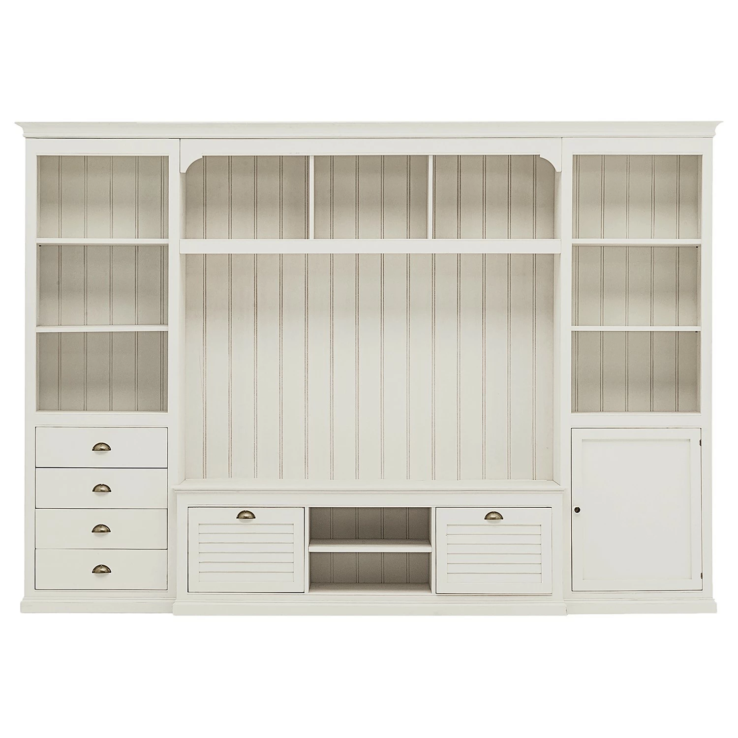 Ridgevalley TV-Wand Sollerön II - Pinie Weiß / Messing 2 Ridgevalley TV-Wand Sollerön II - Pinie Weiß / Messing – Bild 2