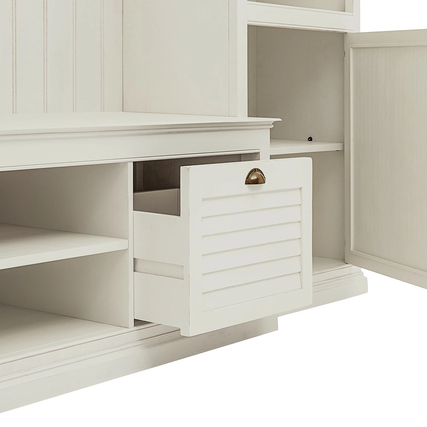 Ridgevalley TV-Wand Sollerön II - Pinie Weiß / Messing 7 Ridgevalley TV-Wand Sollerön II - Pinie Weiß / Messing – Bild 7