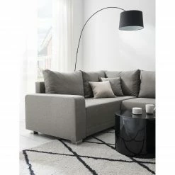 Fredriks Wohnlandschaft Togari - (mit Schlaffunktion) - Flachgewebe - Webstoff Sogol: Dunkelgrau - Longchair davorstehend rechts / Ottomane links -WOHNZIMMERMÖBEL Verkäufe 1000085421 201130 15533300205 DETAILS P000000001000085421