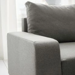 Fredriks Wohnlandschaft Togari - (mit Schlaffunktion) - Flachgewebe - Webstoff Sogol: Dunkelgrau - Longchair davorstehend rechts / Ottomane links -WOHNZIMMERMÖBEL Verkäufe 1000085421 201130 15533300208 DETAILS P000000001000085421