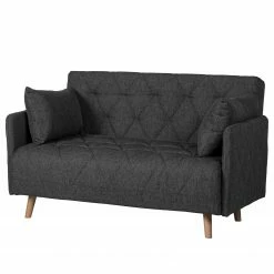 Mørteens Schlafsofa Morten - Webstoff Nims: Dunkelgrau