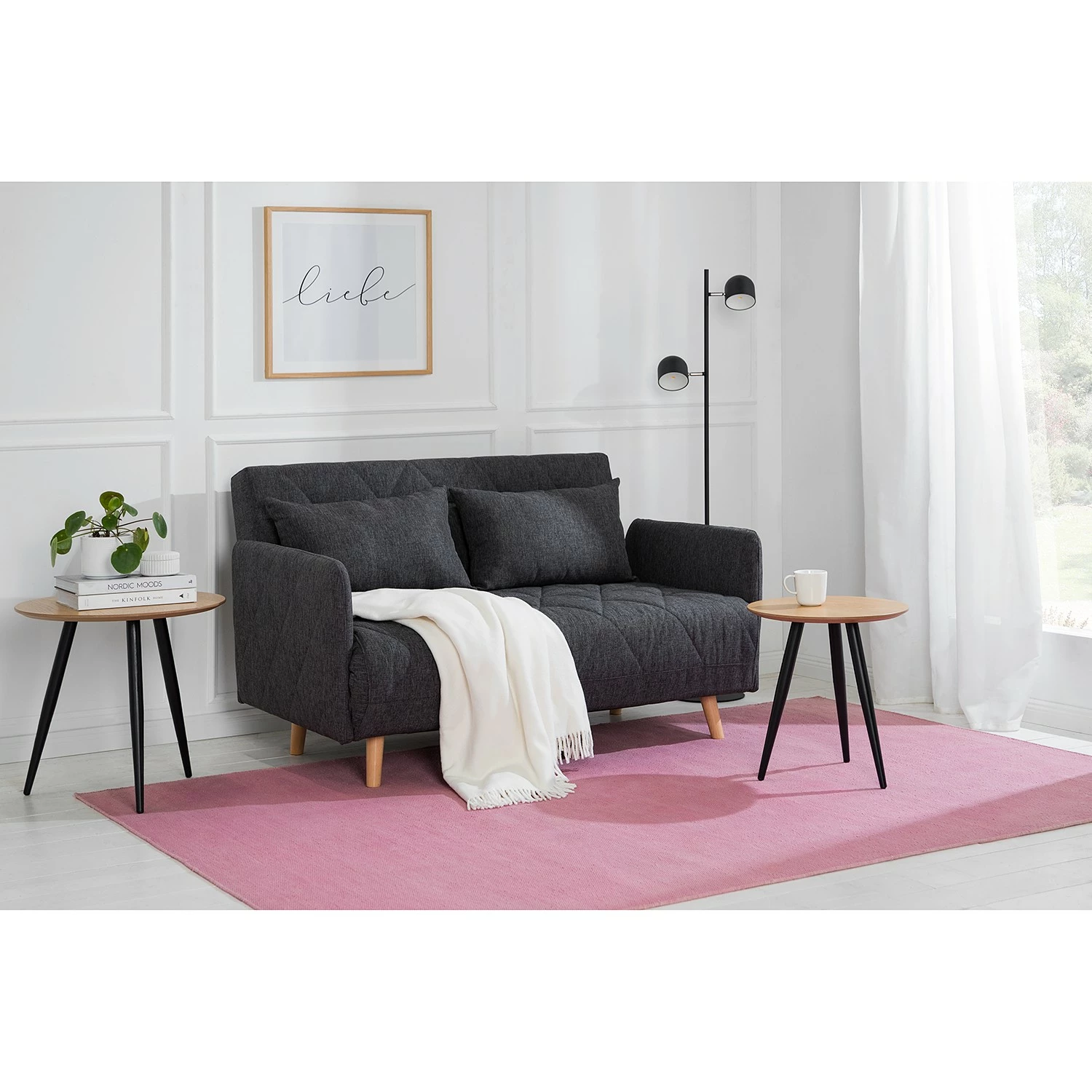 Mørteens Schlafsofa Morten - Webstoff Nims: Dunkelgrau 2 Mørteens Schlafsofa Morten - Webstoff Nims: Dunkelgrau – Bild 2