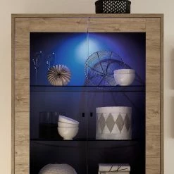 LC Spa Vitrinenschrank Palma - Eiche Dekor -WOHNZIMMERMÖBEL Verkäufe 1000091538 201029 08220300072 DETAILS P000000001000091538