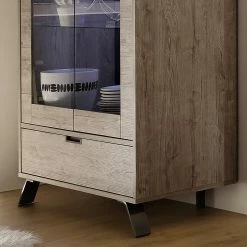 LC Spa Vitrinenschrank Palma - Eiche Dekor -WOHNZIMMERMÖBEL Verkäufe 1000091538 201029 08220800074 DETAILS P000000001000091538